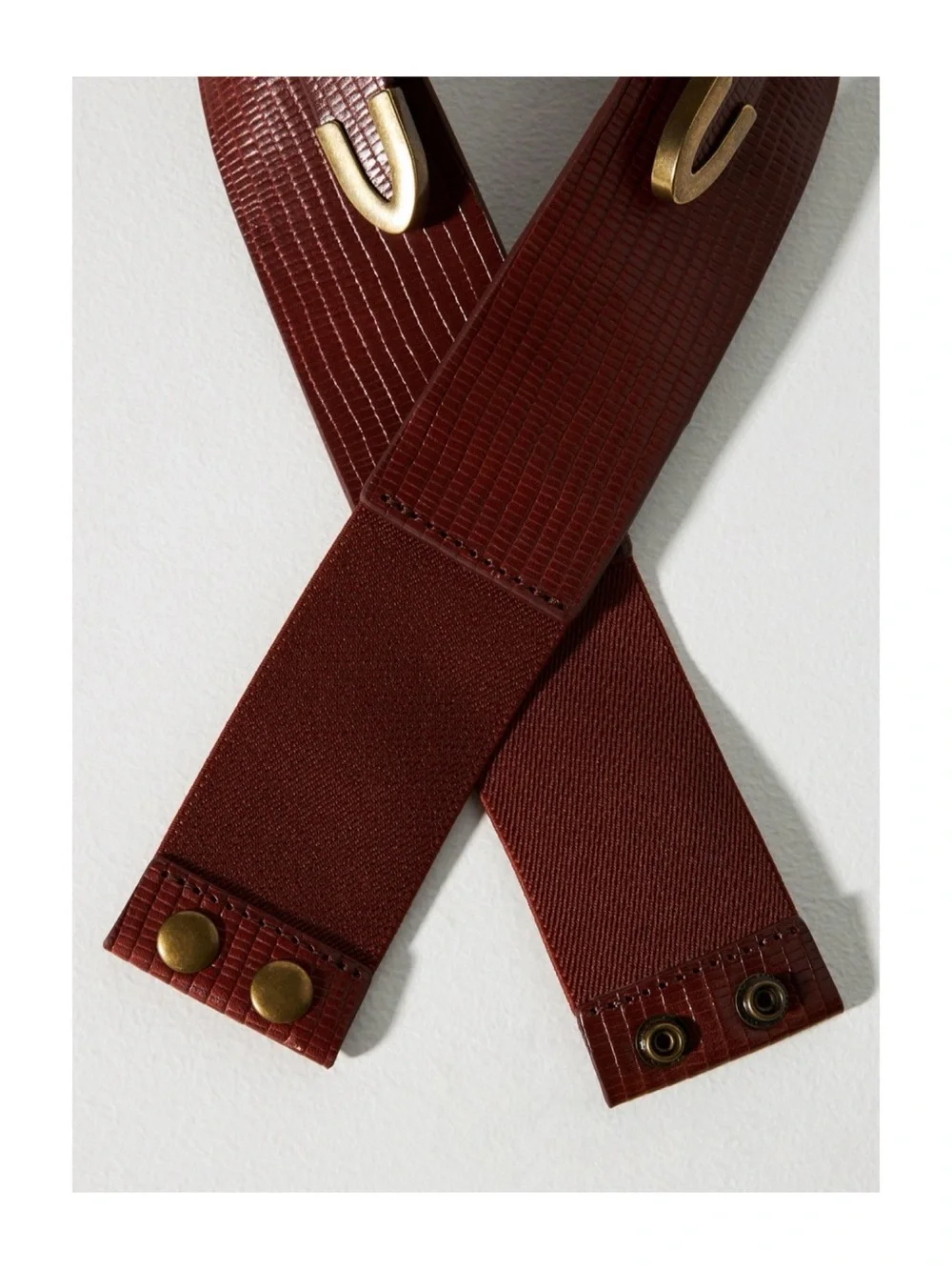 NWOT Anthropologie Cross Buckle Leather Belt In Black  Size Small